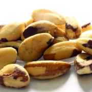 brazil nuts on a white table